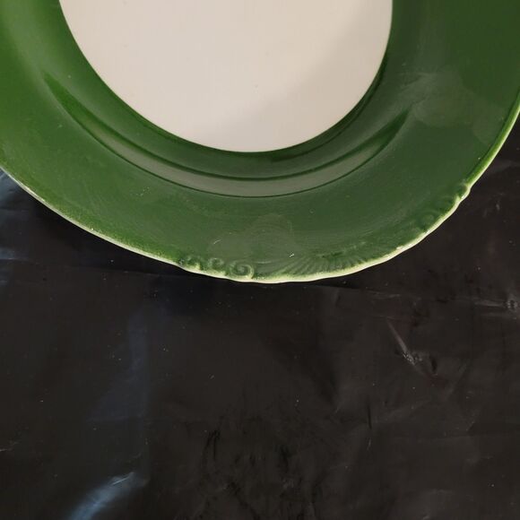 Homer Laughlin Nautilus Lady platter oval green/wht 11.625 in E51N8 - Picture 7 of 11